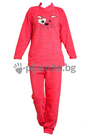 Дамска пижама велсофт с апликация 71138